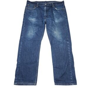 Levi's 505 Regular Fit Jeans Men's W42 L32 Medium Wash Denim Blue Straight Leg